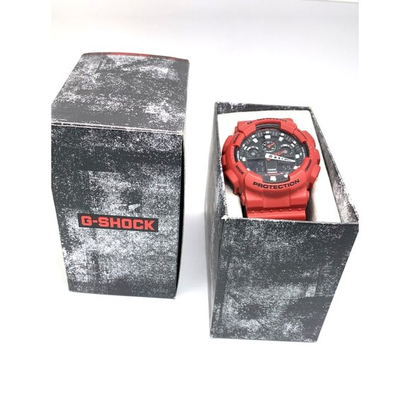 Casio Men's Watch G-Shock GA100B-4A Black Dial Red Resin Digital Quartz 5081 - Picture 3 of 15